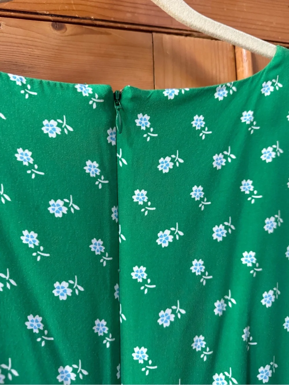J. Crew Puff-sleeve midi green dress in bandana flowers print
